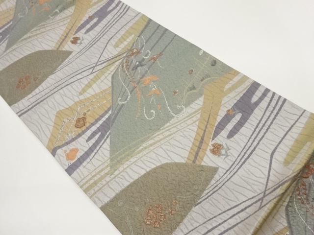 JAPANESE FUKURO OBI / MATELASSE / WOVEN FLOWERS